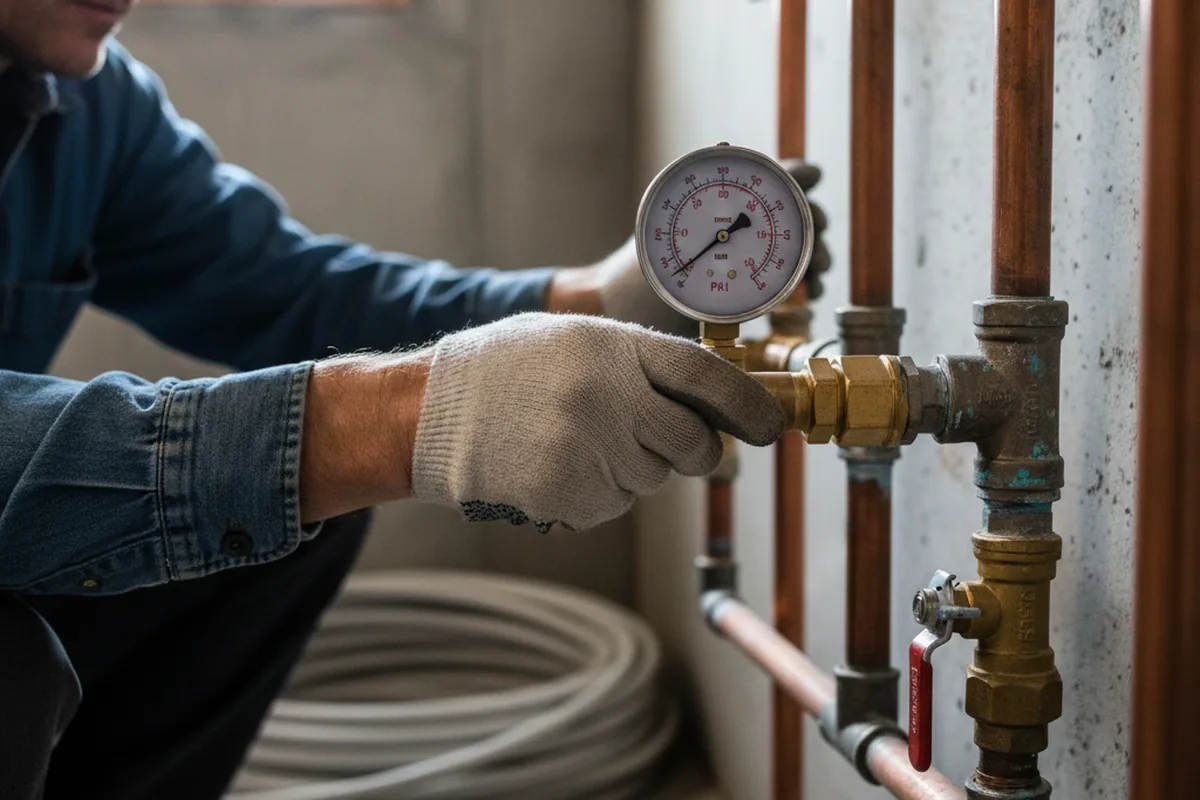 Pressure testing a repaired line during Water Line Repair in La Verkin